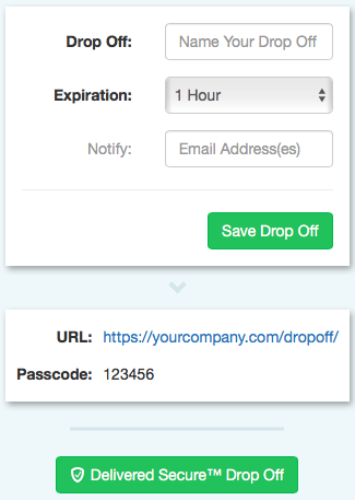 Graphic of a Drop Off creating screen